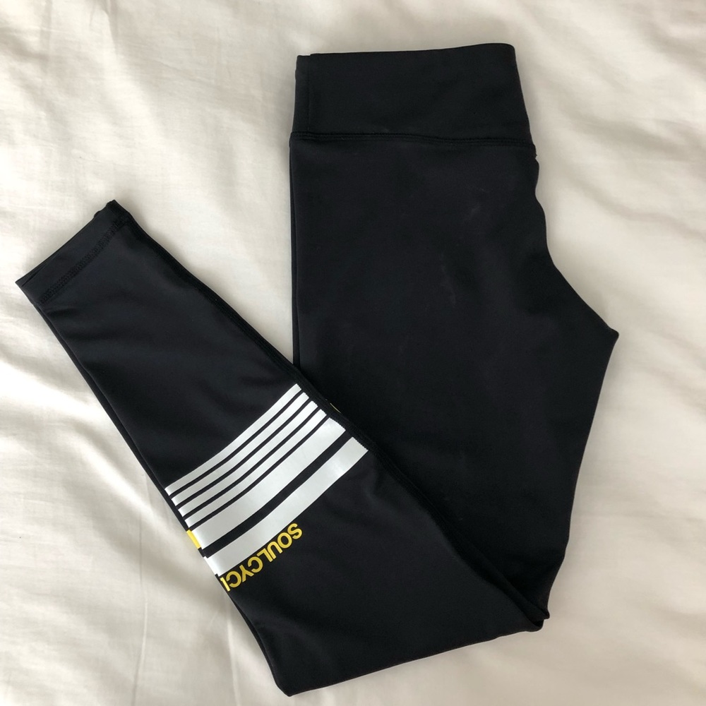 SoulCycle X Lilybod yellow detail leggings